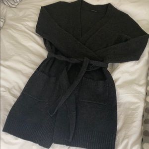 Long wool wrap sweater